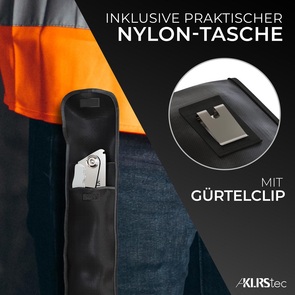 Klappsäge inklusive Nylontasche mit Gürtelclip