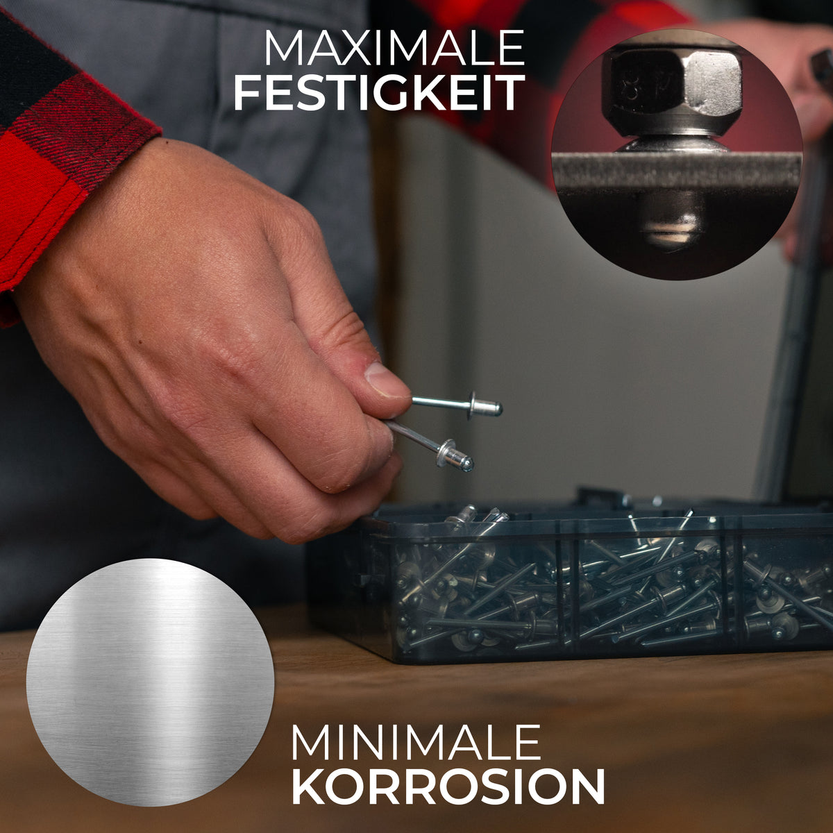 KLRStec Professional Blindnieten Set [500tlg.] Al/St Popnieten Set