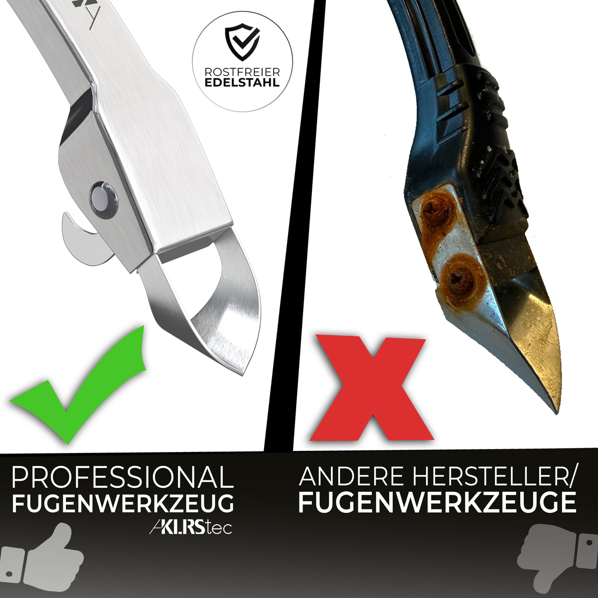 KLRStec Professional Fugenglätter Werkzeug [100% Edelstahl]