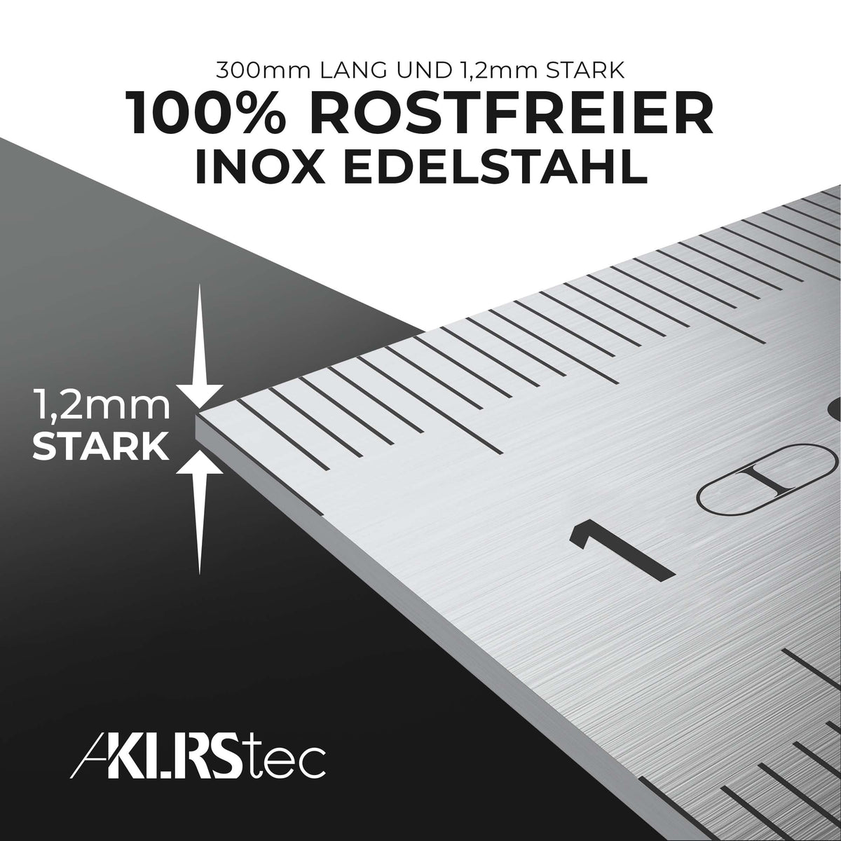 Praktisches Anreisswerkzeug mit stabilem Edelstahl (INOX) Lineal