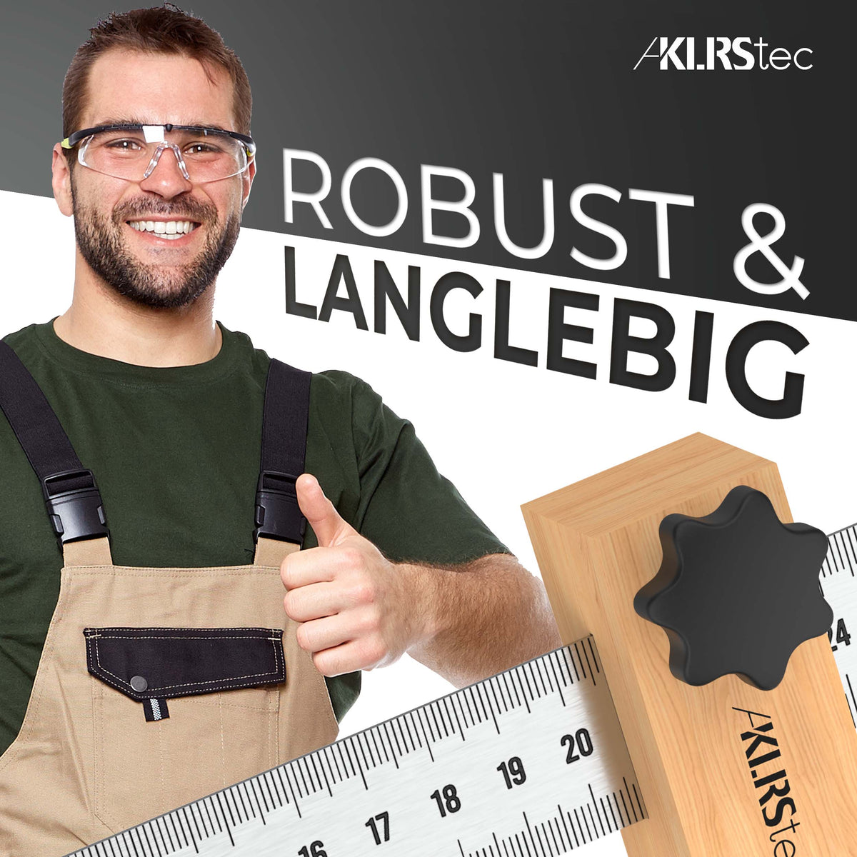 KLRStec® Premium Streichmaß [EG-1] 300mm Anschlaglineal