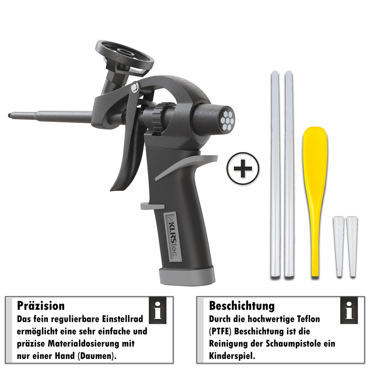 KLRStec Professional PU-Schaumpistole - PTFE beschichtet