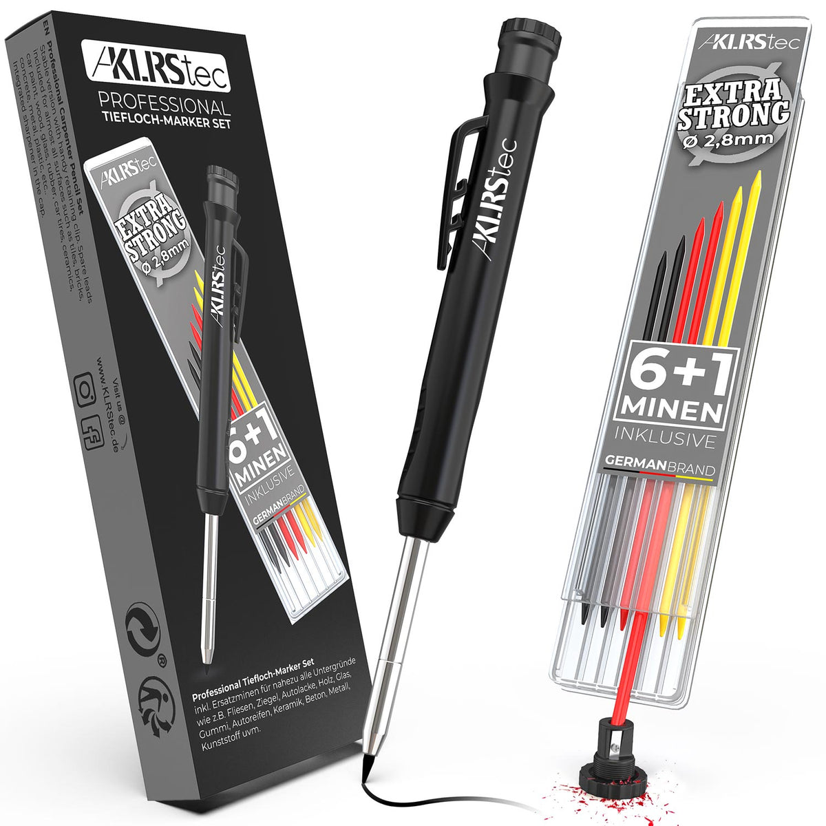 KLRStec Professional Tieflochmarker inkl. 7 Minen