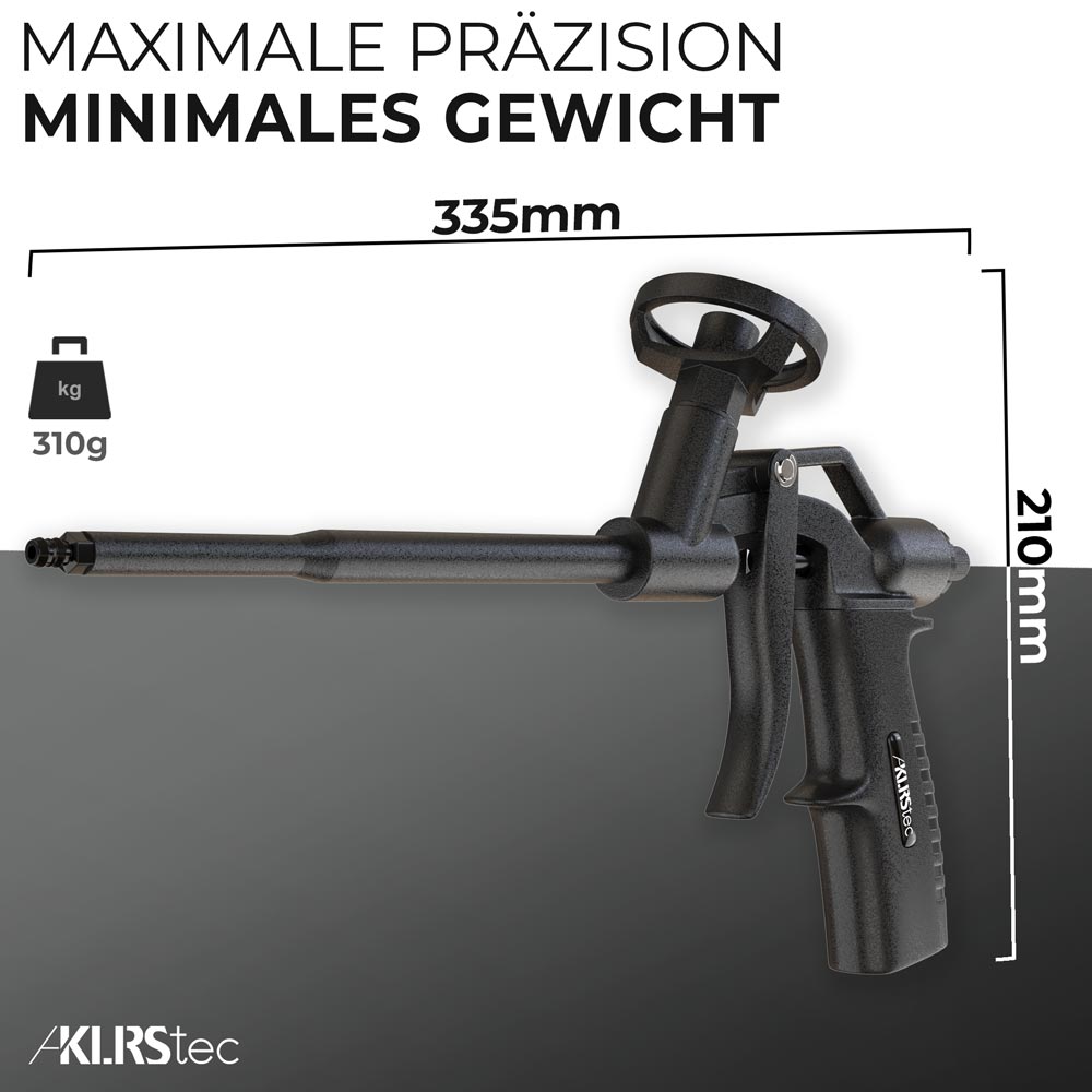 klrstec premium schaumpistole gewicht und abmessungen